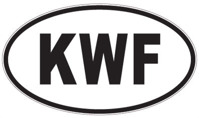 KWF - 3 Letter Initials Oval Magnet