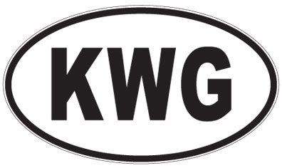 KWG - 3 Letter Initials Oval Sticker