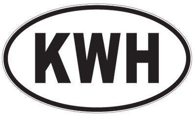 KWH - 3 Letter Initials Oval Sticker