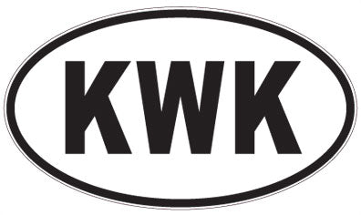 KWK - 3 Letter Initials Oval Magnet