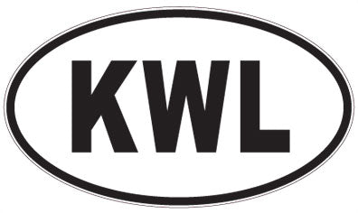 KWL - 3 Letter Initials Oval Magnet