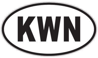 KWN - 3 Letter Initials Oval Sticker