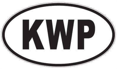 KWP - 3 Letter Initials Oval Magnet