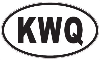 KWQ - 3 Letter Initials Oval Sticker