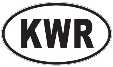 KWR - 3 Letter Initials Oval Sticker