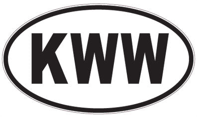 KWW - 3 Letter Initials Oval Magnet
