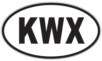 KWX - 3 Letter Initials Oval Sticker