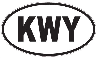 KWY - 3 Letter Initials Oval Magnet
