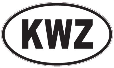 KWZ - 3 Letter Initials Oval Magnet