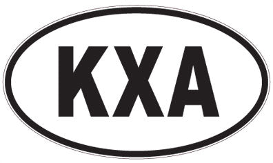 KXA - 3 Letter Initials Oval Sticker