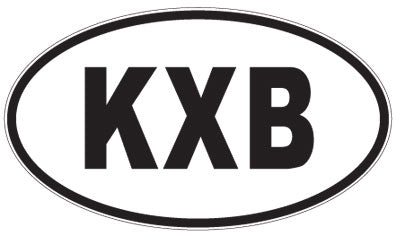 KXB - 3 Letter Initials Oval Sticker
