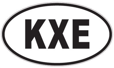 KXE - 3 Letter Initials Oval Sticker