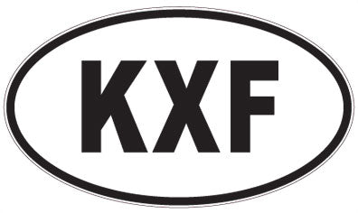 KXF - 3 Letter Initials Oval Sticker