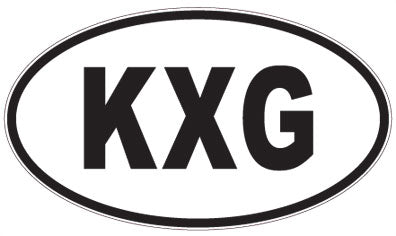 KXG - 3 Letter Initials Oval Magnet