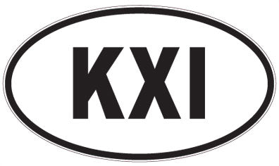KXI - 3 Letter Initials Oval Magnet