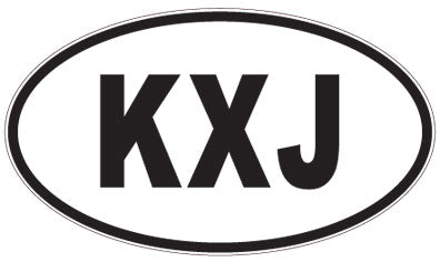 KXJ - 3 Letter Initials Oval Sticker