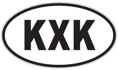 KXK - 3 Letter Initials Oval Sticker