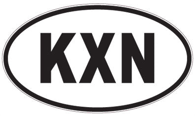 KXN - 3 Letter Initials Oval Sticker