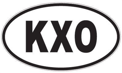 KXO - 3 Letter Initials Oval Sticker