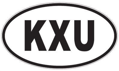 KXU - 3 Letter Initials Oval Sticker