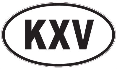 KXV - 3 Letter Initials Oval Magnet