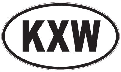 KXW - 3 Letter Initials Oval Sticker
