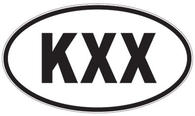 KXX - 3 Letter Initials Oval Magnet