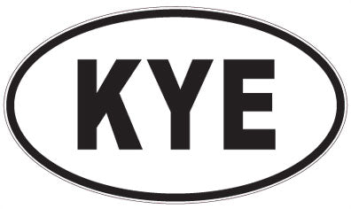 KYE - 3 Letter Initials Oval Sticker