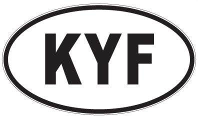 KYF - 3 Letter Initials Oval Sticker