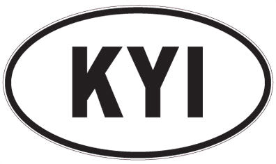 KYI - 3 Letter Initials Oval Sticker