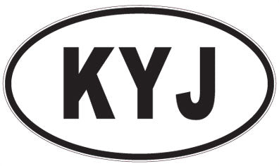 KYJ - 3 Letter Initials Oval Sticker