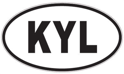 KYL - 3 Letter Initials Oval Magnet