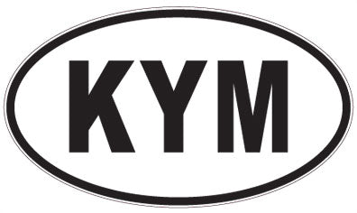KYM - 3 Letter Initials Oval Sticker