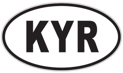 KYR - 3 Letter Initials Oval Magnet
