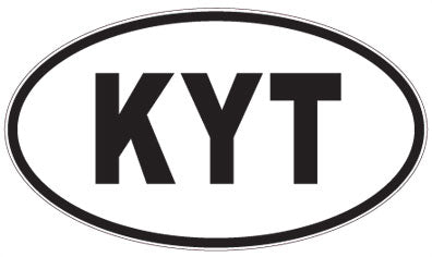 KYT - 3 Letter Initials Oval Sticker