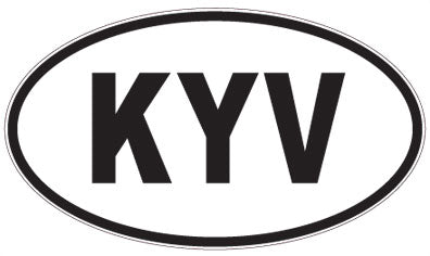 KYV - 3 Letter Initials Oval Magnet