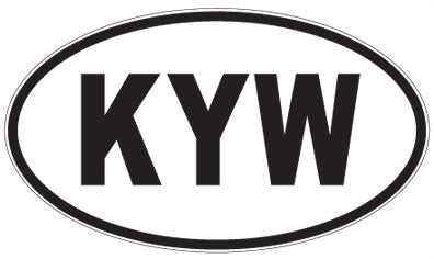 KYW - 3 Letter Initials Oval Magnet