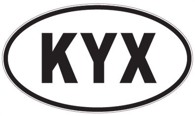 KYX - 3 Letter Initials Oval Sticker