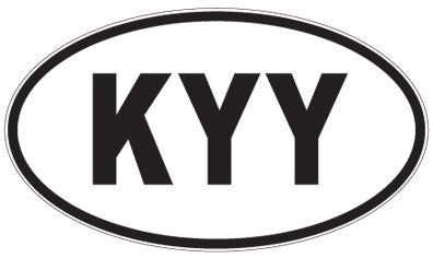 KYY - 3 Letter Initials Oval Sticker