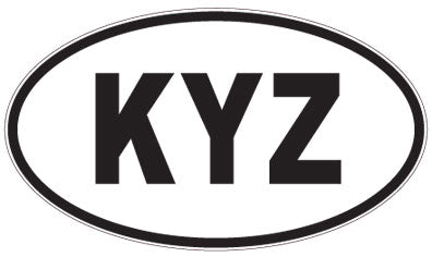 KYZ - 3 Letter Initials Oval Sticker