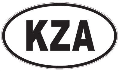 KZA - 3 Letter Initials Oval Sticker