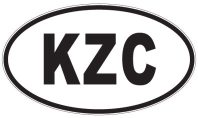 KZC - 3 Letter Initials Oval Sticker