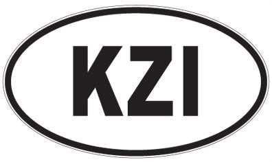 KZI - 3 Letter Initials Oval Sticker