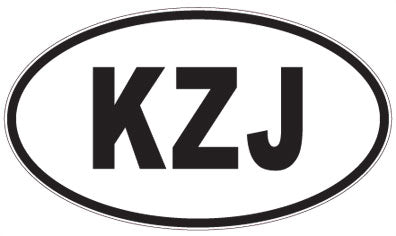 KZJ - 3 Letter Initials Oval Sticker