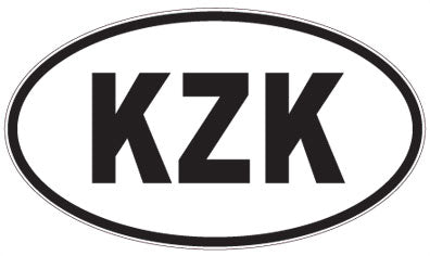 KZK - 3 Letter Initials Oval Sticker