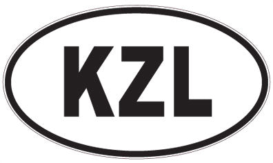 KZL - 3 Letter Initials Oval Sticker
