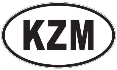 KZM - 3 Letter Initials Oval Sticker