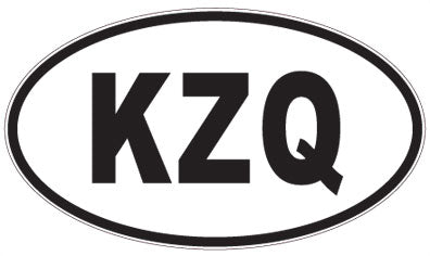 KZQ - 3 Letter Initials Oval Sticker