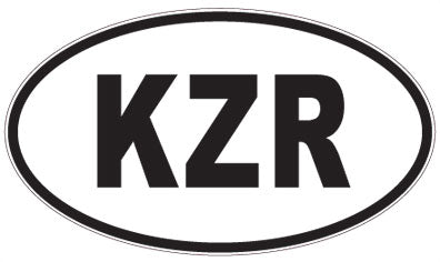 KZR - 3 Letter Initials Oval Sticker