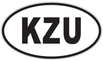 KZU - 3 Letter Initials Oval Magnet